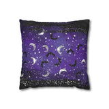 Halloween Pillow Cover/ Purple Glam White And Black Moons Decor