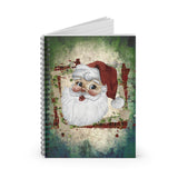 Christmas Journal/ Holiday Vintage Santa Plaid Holly Frame Notebook/ Diary Gift