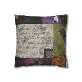 Halloween Pillow Cover/ Gothic Medieval Spooky Apothecary Purple And Orange Patchwork Decor
