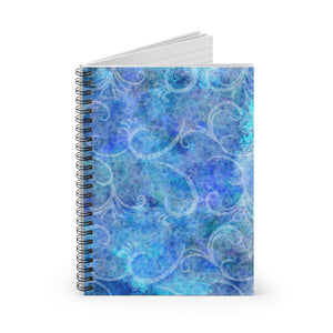 Christmas Journal/ Holiday Blue Winter Filigree Vintage Distressed Grunge Notebook/ Diary Gift