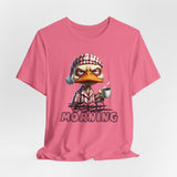 Funny Good Morning Grumpy Duck With Coffee And Pajamas