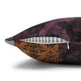 Halloween Pillow Cover/ Gothic Medieval Spooky Apothecary Purple And Orange Patchwork Decor