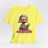 Funny Good Morning Grumpy Duck With Coffee And Pajamas