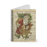 Christmas Journal/ Holiday Vintage Santa Claus Dictionary Page Notebook/ Diary Gift