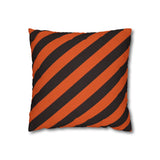 Halloween Throw Pillow Cover/ Orange And Black Diagonal Stripe Decor