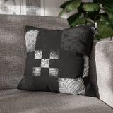 Halloween Pillow Cover/ Black And White Checkered And Spider Web Grunge Decor