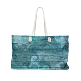 Nautical Tote Rope Handle Bag/ Ocean Waves Sea Life Illustration Coastal Tropical Large Weekender Beach Bag