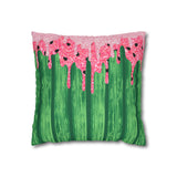 Watermelon Throw Pillow Cover/ Watercolor Glam Candy Pink Drips Summer Décor