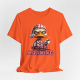 Funny Good Morning Grumpy Duck With Coffee And Pajamas