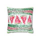 Watermelon Throw Pillow Cover/ Watercolor Watermelon Slices Paint Brush Strokes Summer Décor