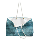 Nautical Tote Rope Handle Bag/ Ocean Waves Sea Life Illustration Coastal Tropical Large Weekender Beach Bag