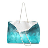 Nautical Tote Rope Handle Bag/ Dolphins And Blue Ocean Waves Coastal Tropical Large Weekender Beach Bag