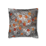 Halloween Throw Pillow Cover/ Jack O Lantern Pumpkins On Spooky Grunge Gray Background Decor