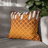Ice Cream Throw Pillow Cover/ Ice Cream Drip Waffle Cone Chocolate And Vanilla With Sprinkles Summer Décor
