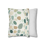 Vintage Beach Speckled Pebbles Sand And Teal Coastal Collection Retro Seaside Pillow Cover