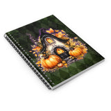 Halloween Journal/ Gothic Fall Fairy Cottage Green Argyle Notebook/ Diary Gift