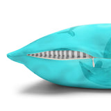 Nautical Watercolor Dolphins Aqua Ombre Ocean Wave Swirls Beach Décor/ Coastal Beach Pillow Cover