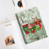 Christmas Journal/ Holiday Candy Cane And Marshmallows Coffee And Cocktails Notebook/ Diary Gift