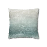 Seaside Seafoam Taupe And Blue Splash Ocean Lover Morning Blue Coastal Collection Pillow Cover