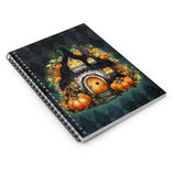 Halloween Journal/ Gothic Fall Fairy Cottage Blue Argyle Notebook/ Diary Gift