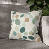 Vintage Beach Speckled Pebbles Sand And Teal Coastal Collection Retro Seaside Pillow Cover