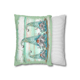 Gnome Beach Throw Pillow Cover/ Tropical Starfish Blue Watercolor Beach Gnomes Décor/ Coastal Beach Pillow Gift