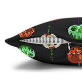 Halloween Pillow Cover/ Caramel Decorated Candy Apples With Green, Orange And Black Drips Decor