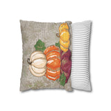 Fall Pillow Cover/ Autumn Orange, Cream, Burgundy And Yellow Pumpkins Floral Decor