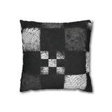 Halloween Pillow Cover/ Black And White Checkered And Spider Web Grunge Decor