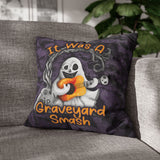 Halloween Pillow Cover/ It Was A Graveyard Smash Musical Ghost Guitar Decor