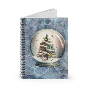 Christmas Journal/ Watercolor Winter Snowglobe Holiday Tree Ornaments Notebook/ Diary Gift