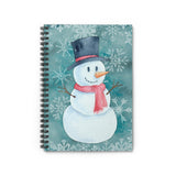 Christmas Journal/ Watercolor Snowman Top Hat And Snowflakes Notebook/ Diary Gift