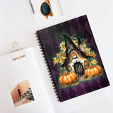 Halloween Journal/ Gothic Fall Fairy Cottage Purple Argyle Notebook/ Diary Gift