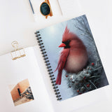 Christmas Journal/ Winter Red Cardinal In Tree Branch Nest Notebook/ Diary Gift