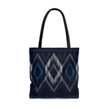 Aztec Tote/ Geometric Navy And White Tribal Large Bag