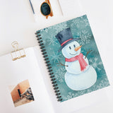 Christmas Journal/ Watercolor Snowman Top Hat And Snowflakes Notebook/ Diary Gift