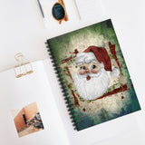 Christmas Journal/ Holiday Vintage Santa Plaid Holly Frame Notebook/ Diary Gift