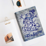 Christmas Journal/ Blue Vintage Filigree Snowman Let It Snow Notebook/ Diary Gift