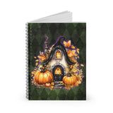 Halloween Journal/ Gothic Fall Fairy Cottage Green Argyle Notebook/ Diary Gift