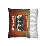 Halloween Throw Pillow Cover/ Funny Murder Of Crows Retro Get In Loser Decor