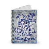 Christmas Journal/ Blue Vintage Filigree Snowman Let It Snow Notebook/ Diary Gift