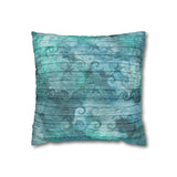 Nautical Throw Pillow/ Watercolor Shells And Waves On Sea Blue Wood Beach Décor/ Coastal Beach Pillow Cover