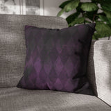 Halloween Pillow Cover/ Purple And Black Argyle Pattern Gothic Grunge Decor