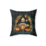 Halloween Pillow/ Gothic Fall Fairy Cottage Blue Argyle Decor