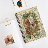 Christmas Journal/ Holiday Vintage Santa Claus Dictionary Page Notebook/ Diary Gift