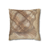 Beach Seashell Design, Sand Color Beach Theme, Throw Pillow Cover, Coastal Home Decor