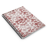 Christmas Journal/ Holiday Vintage Distressed Grunge Red Snowflakes Notebook/ Diary Gift