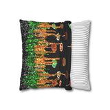 Halloween Pillow Cover/ Caramel Decorated Candy Apples With Green, Orange And Black Drips Decor