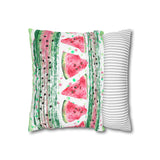 Watermelon Throw Pillow Cover/ Watercolor Watermelon Slices Paint Brush Strokes Summer Décor