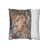Halloween Throw Pillow Cover/ Jack O Lantern Pumpkins On Spooky Grunge Gray Background Decor